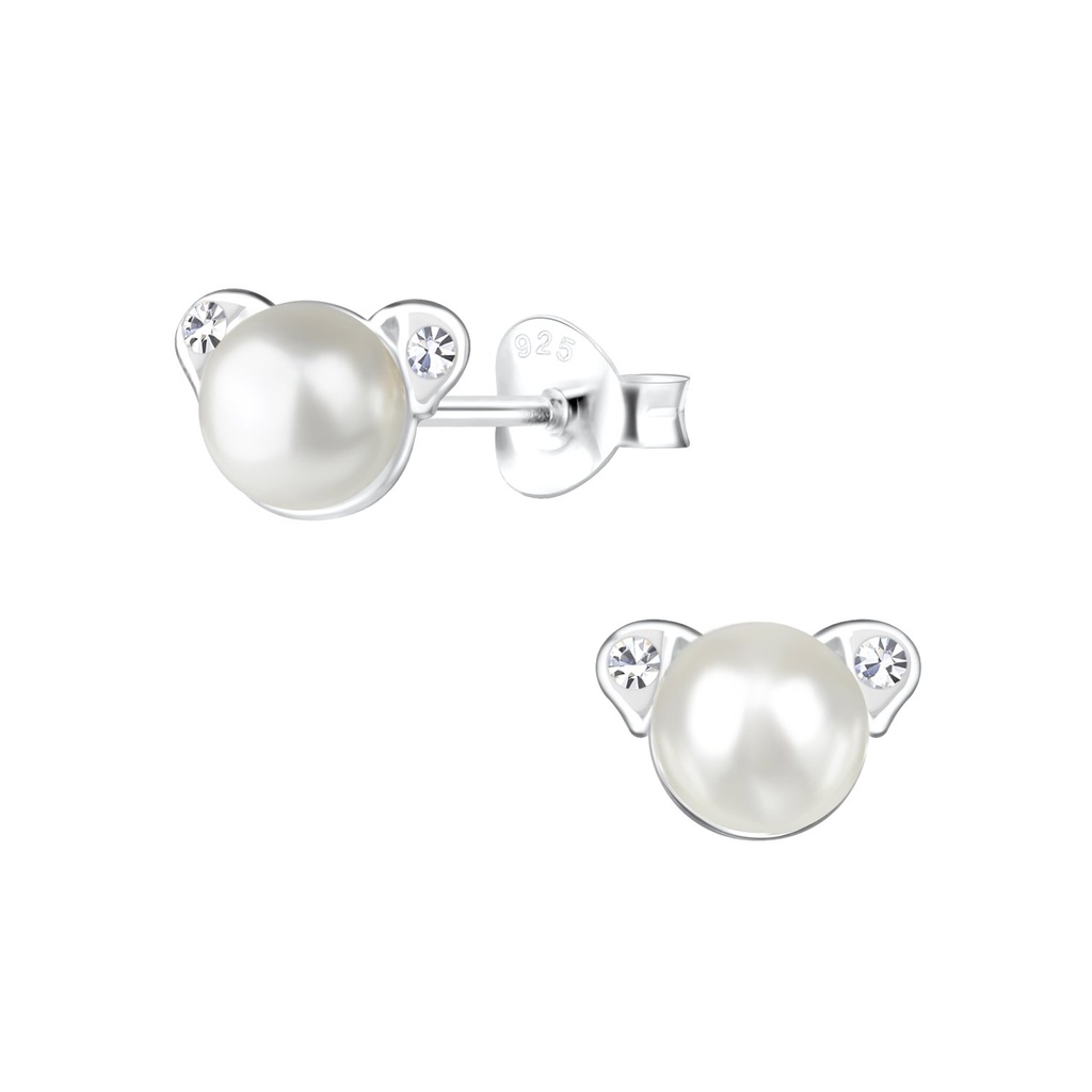 Puces d'oreilles ours en argent