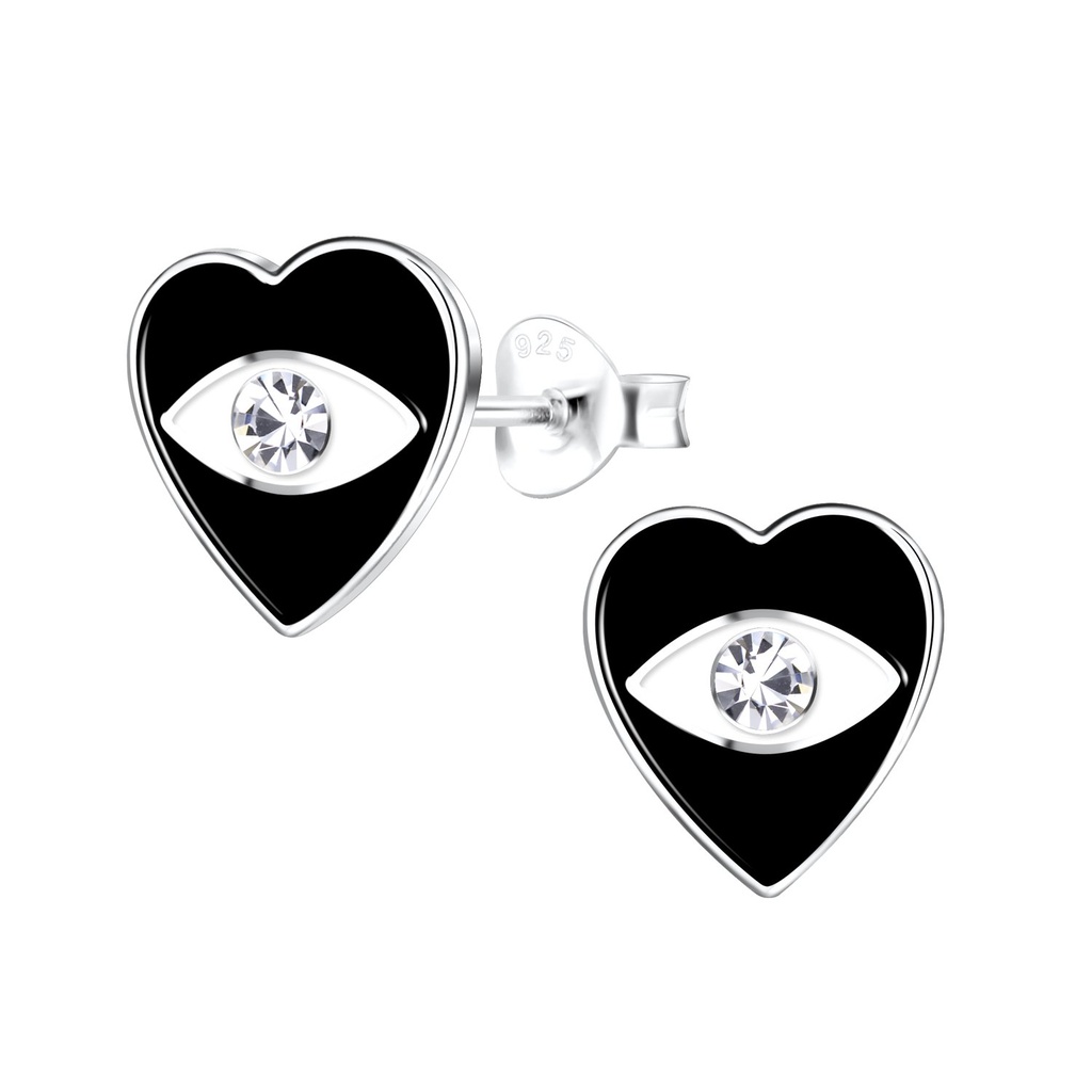 [10021480] Puces d'oreilles cœur en argent