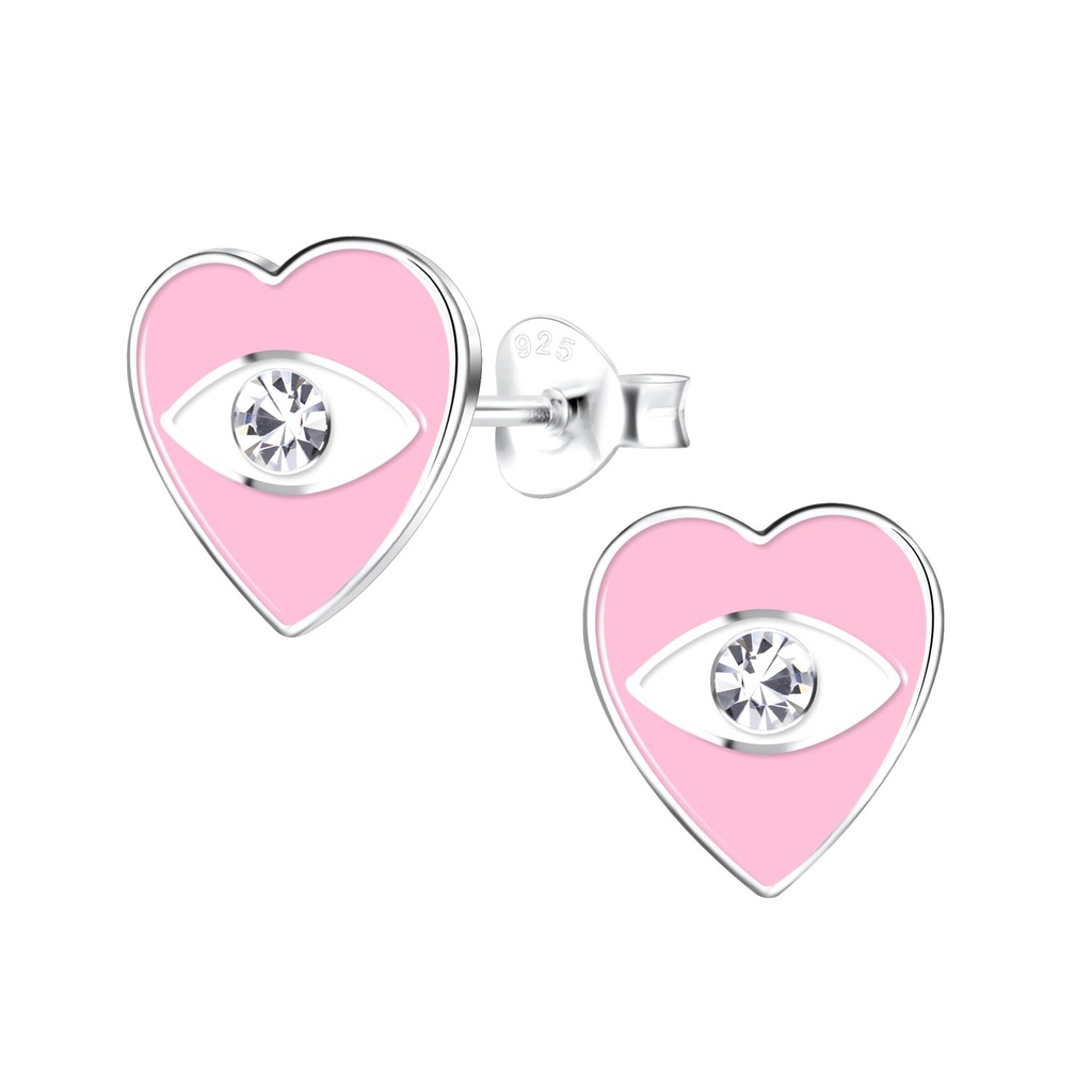 Silver Heart Stud Earrings
