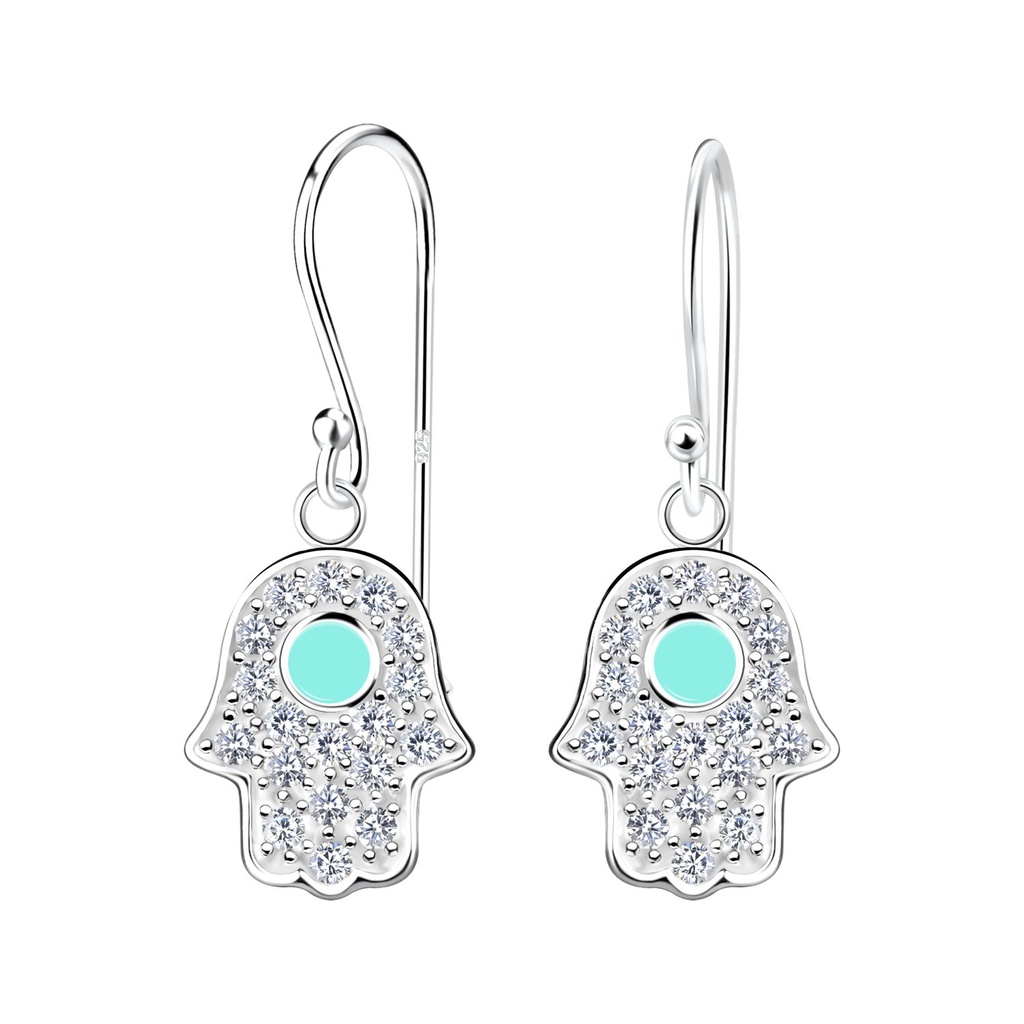 Silver Hamsa Earrings