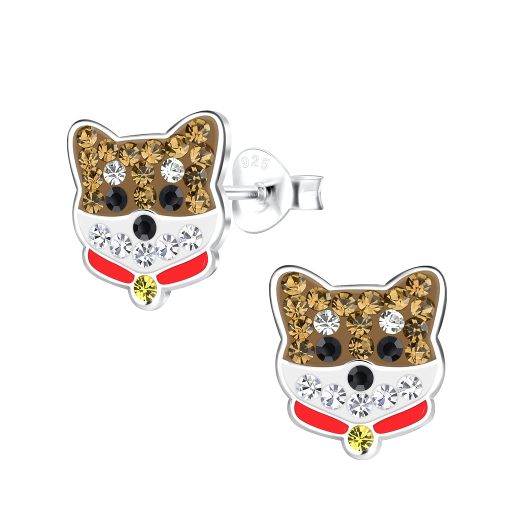 Puces d'oreilles chien en argent