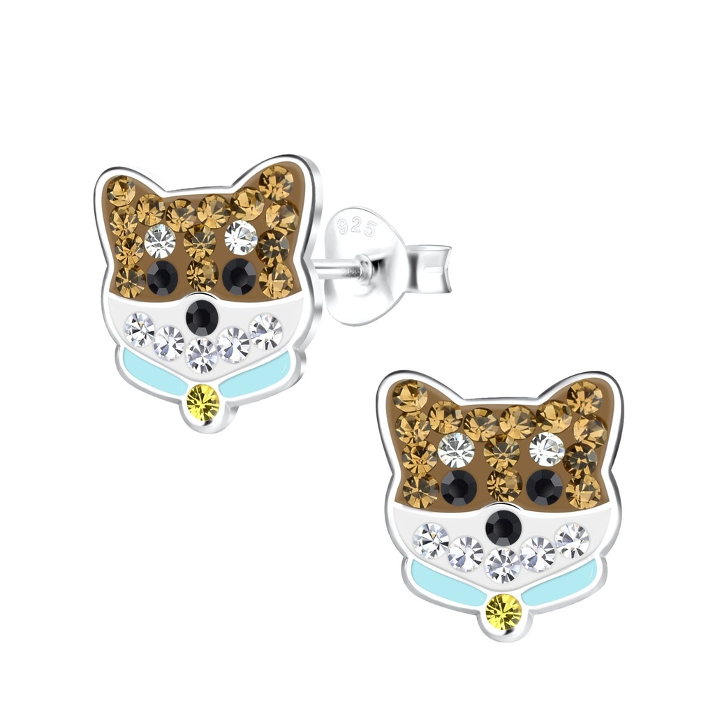 Puces d'oreilles chien en argent