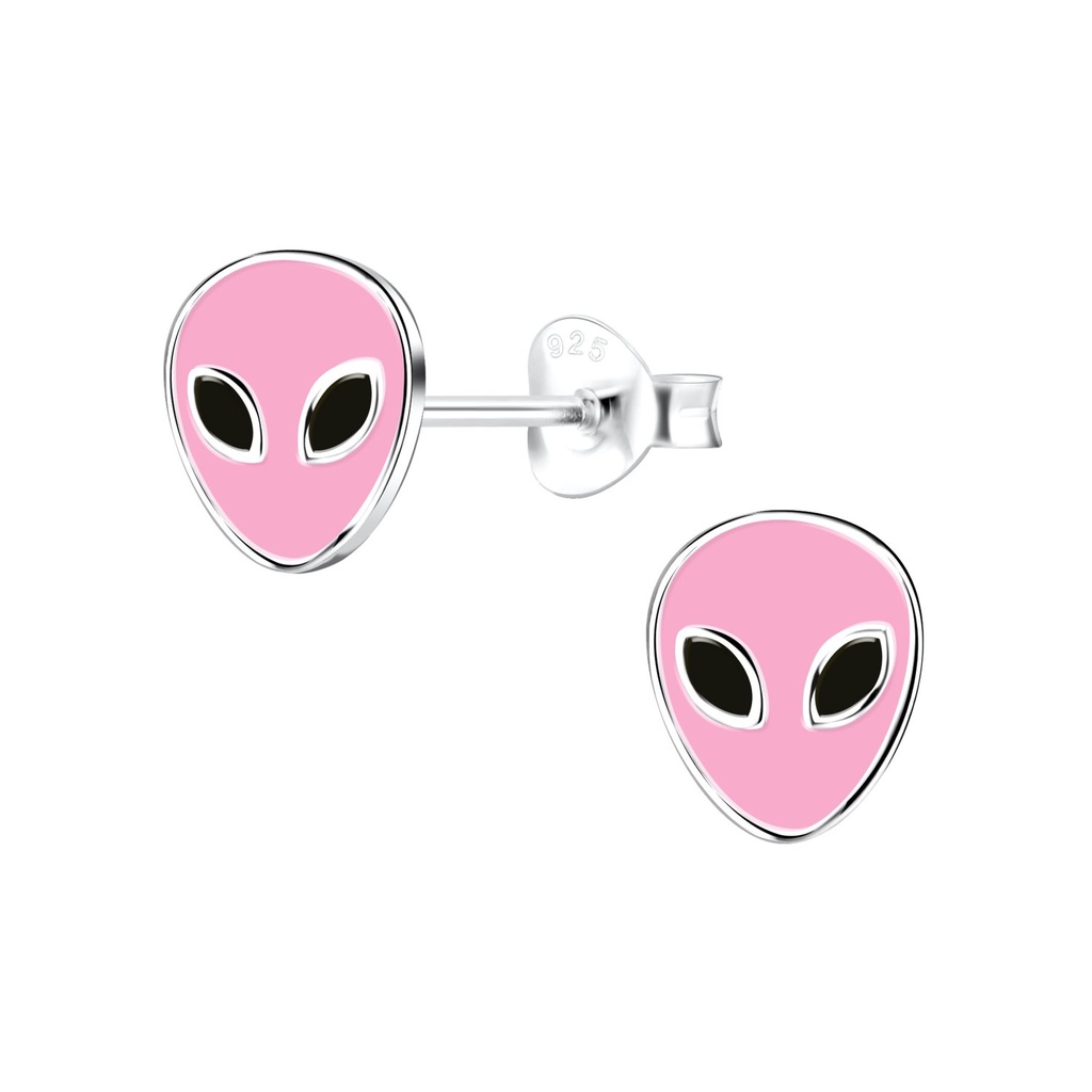 Silver Alien Stud Earrings