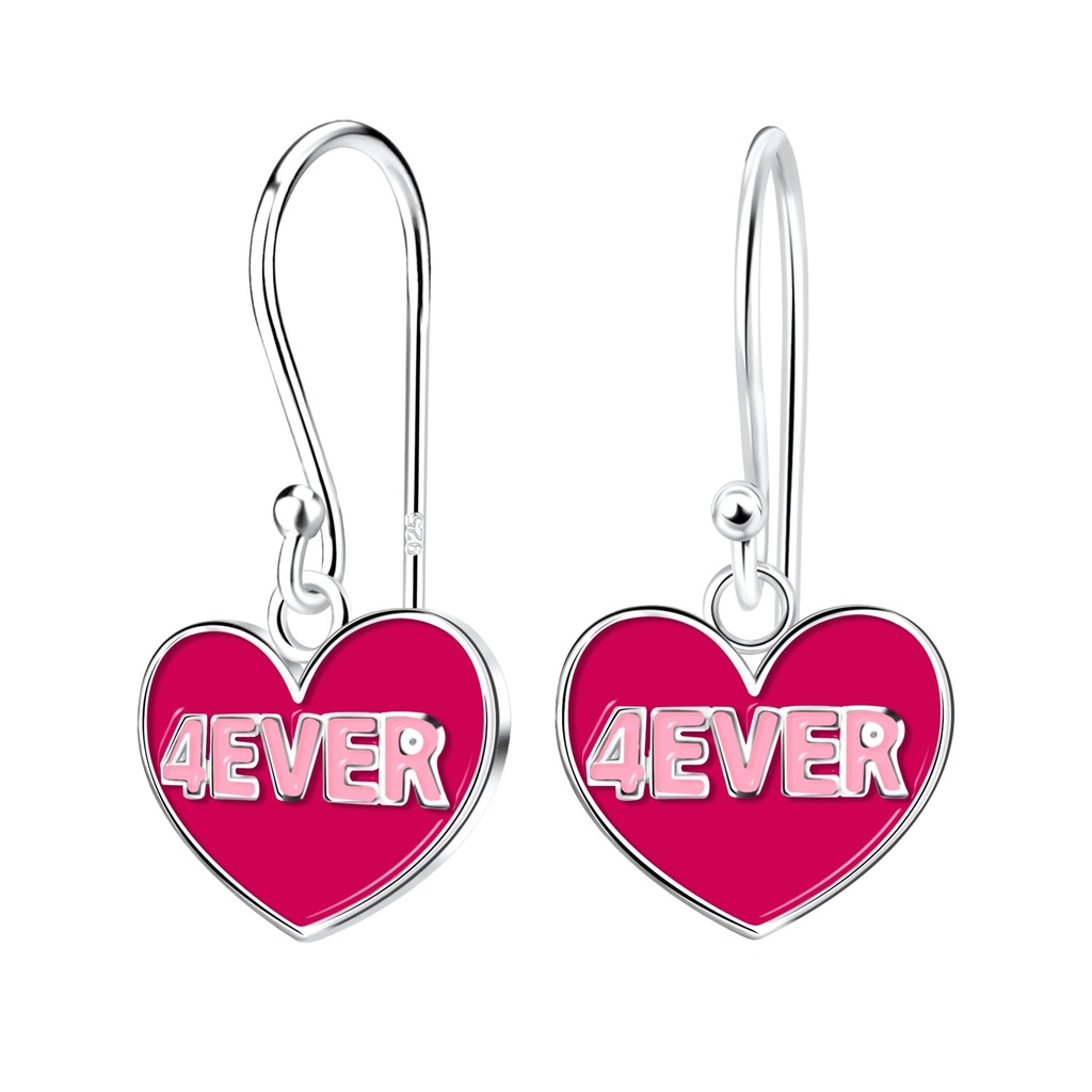 Boucles d'oreilles cœur 4Ever en argent