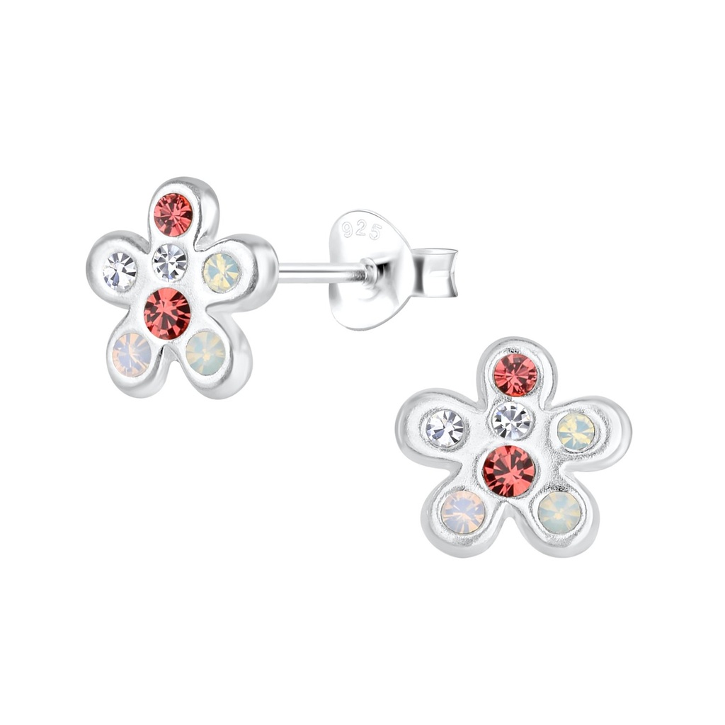 Silver Flower Stud Earrings