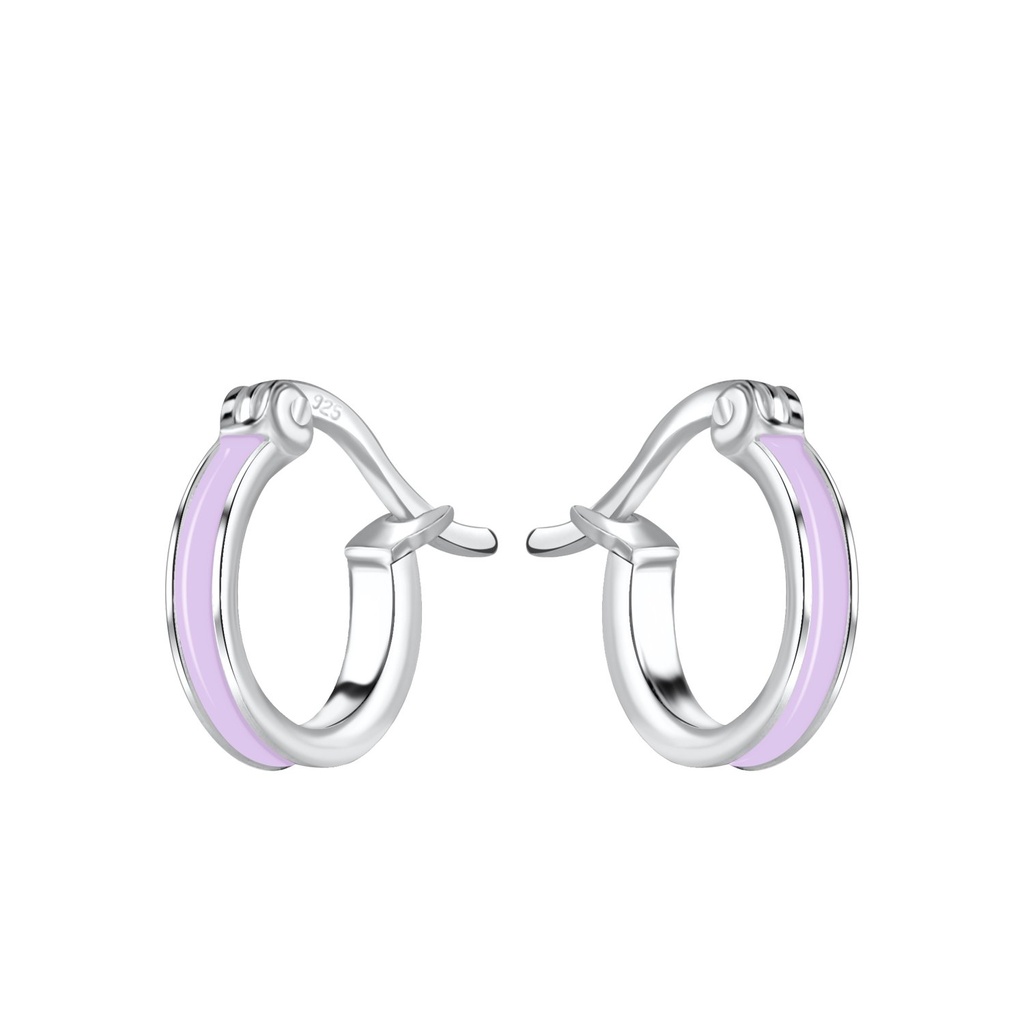 [10023343] 10mm Silver French Lock Hoop Earrings