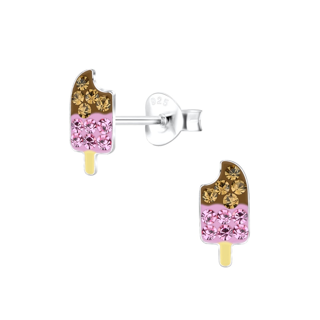 Puces d'oreilles glace en argent