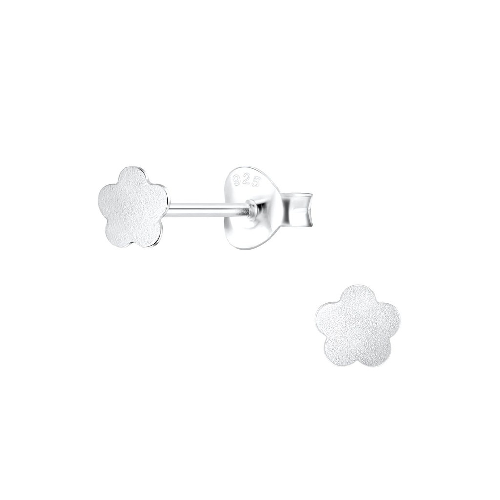 Silver Flower Stud Earrings