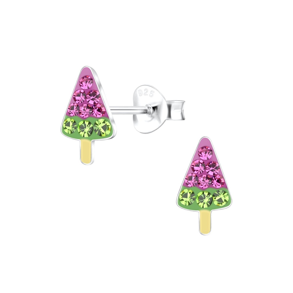 Silver Ice Cream Stud Earrings
