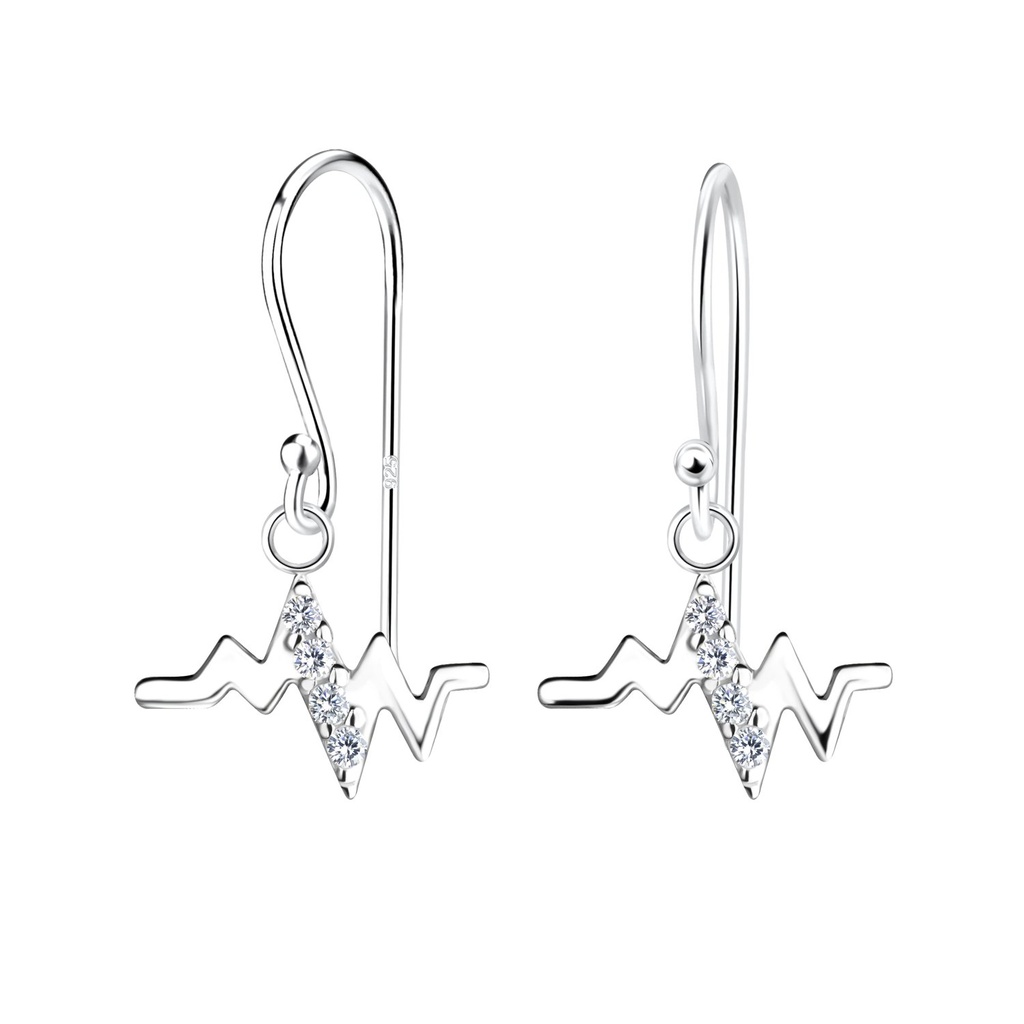 Boucles d'oreilles battement de cœur en argent
