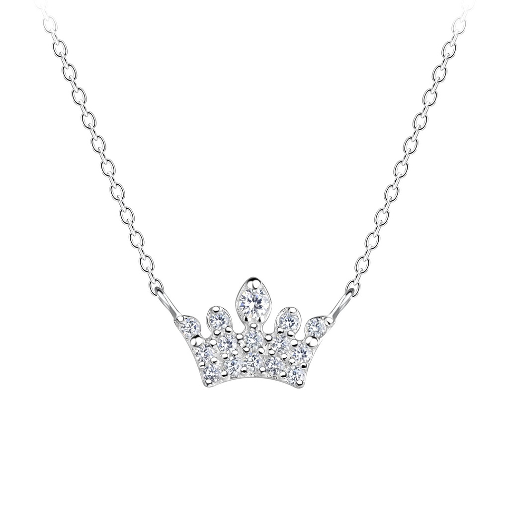 [10023133] Silver Crown Necklace