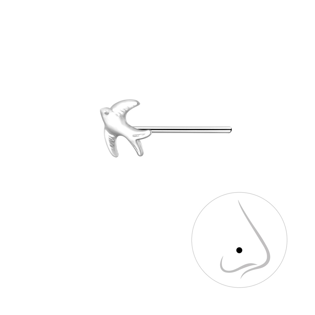 Silver Bird Nose Stud