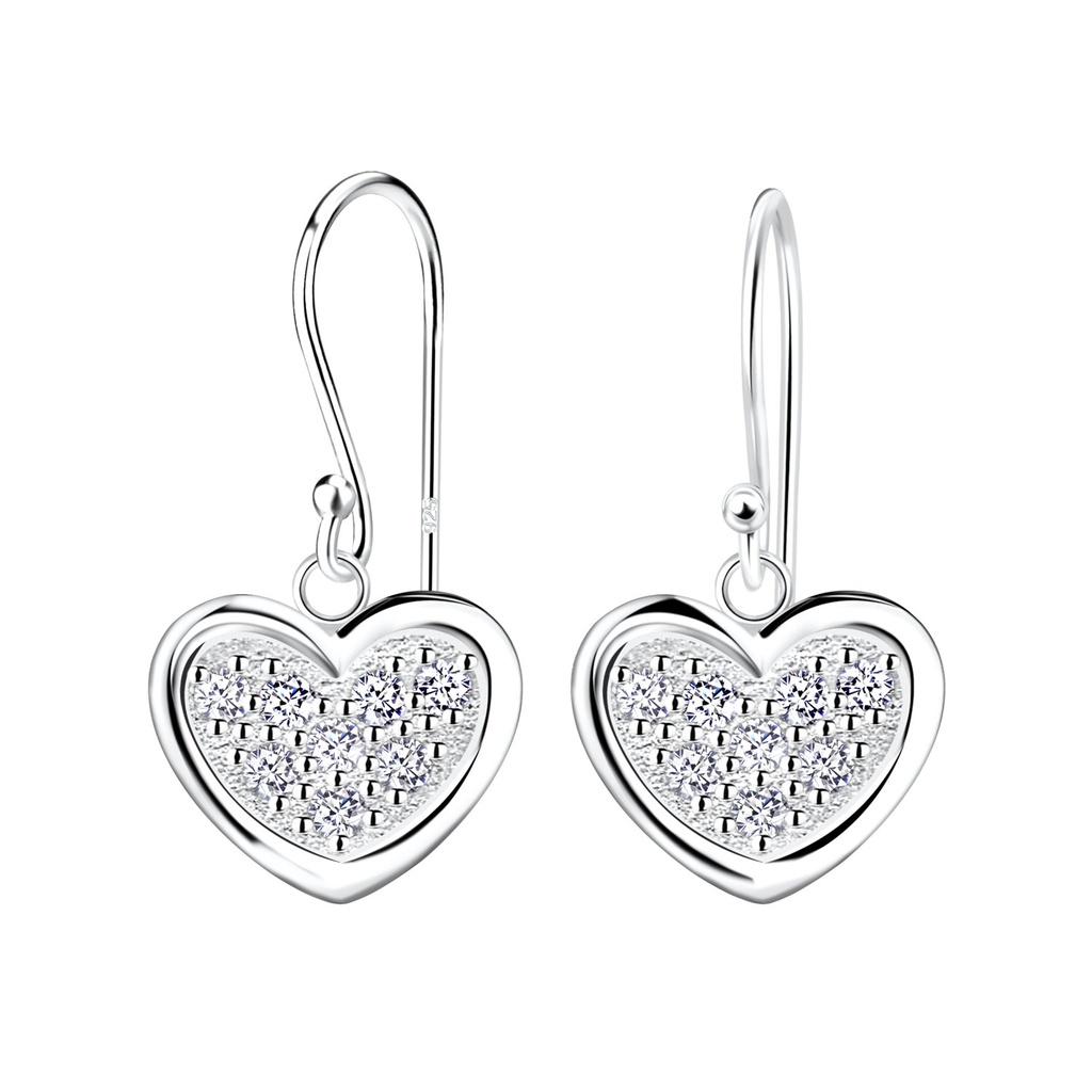 [10022584] Boucles d'oreilles cœur en argent