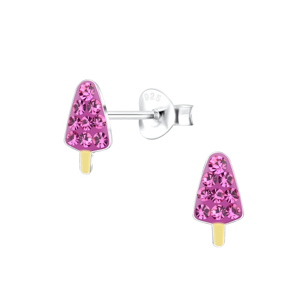 Puces d'oreilles glace en argent