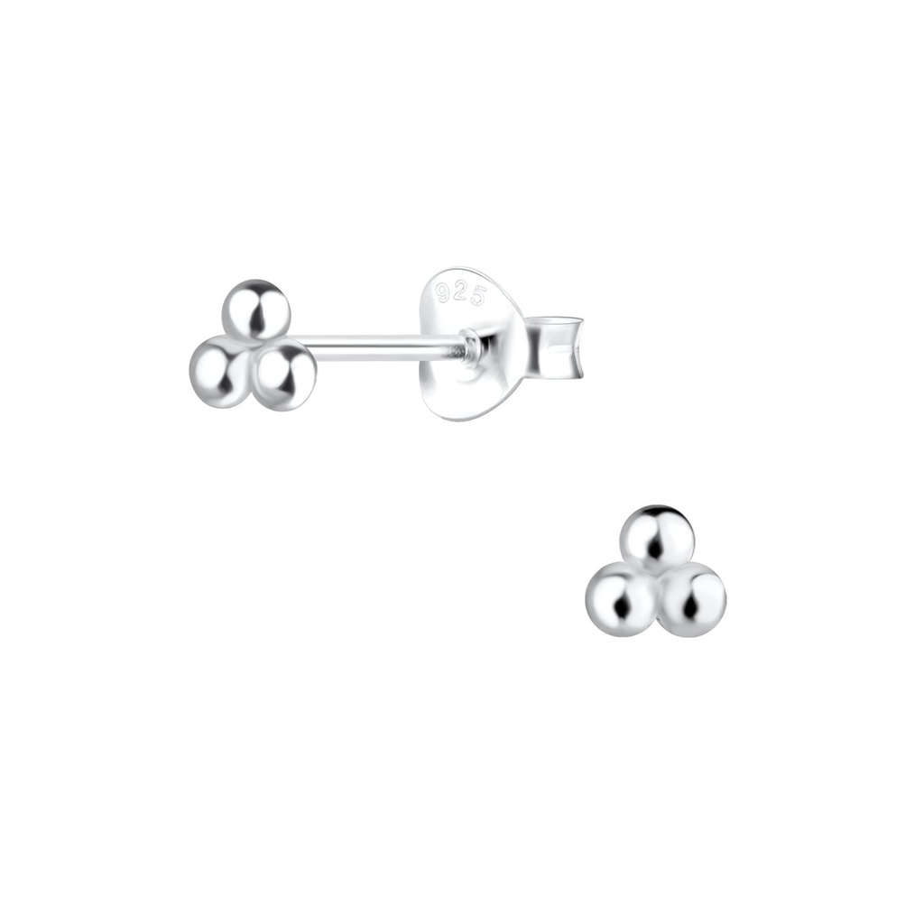 Puces d'oreilles boule en argent