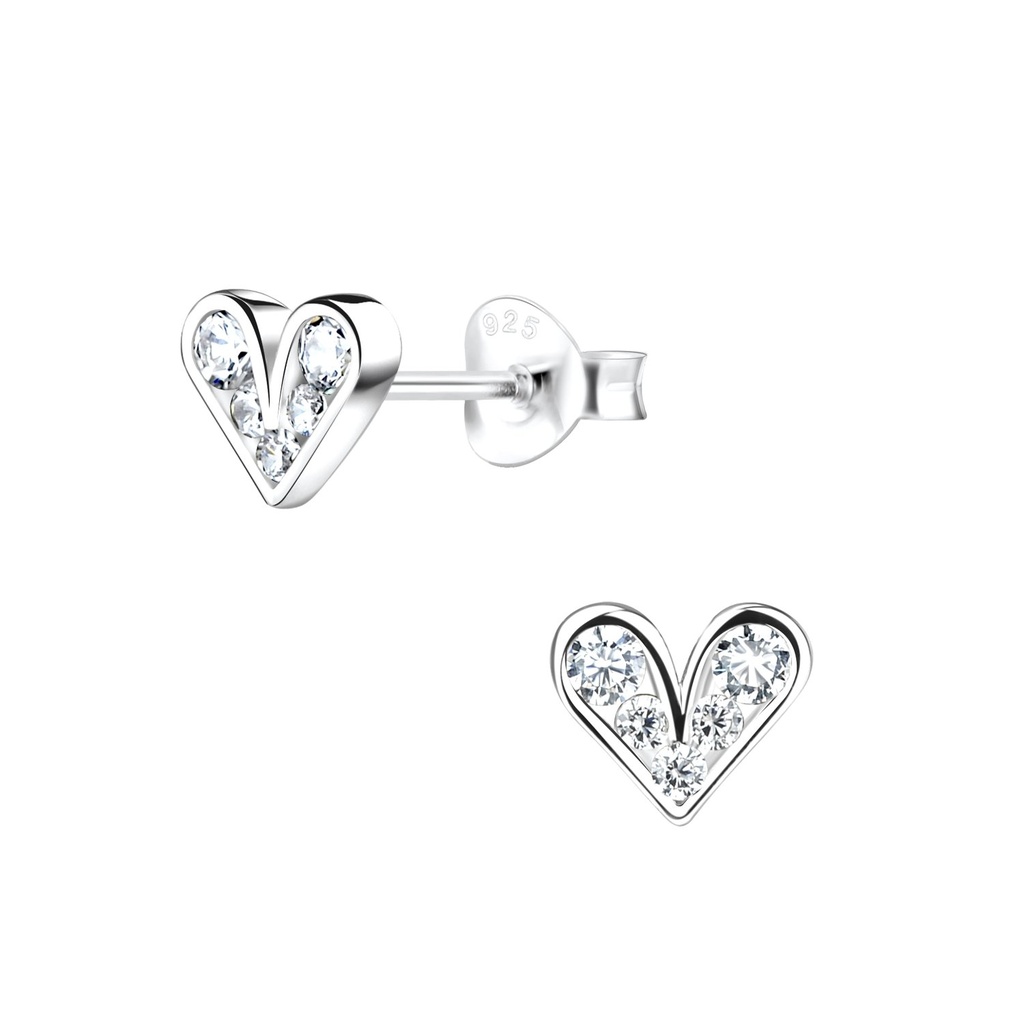 [10013569] Silver Heart Stud Earrings