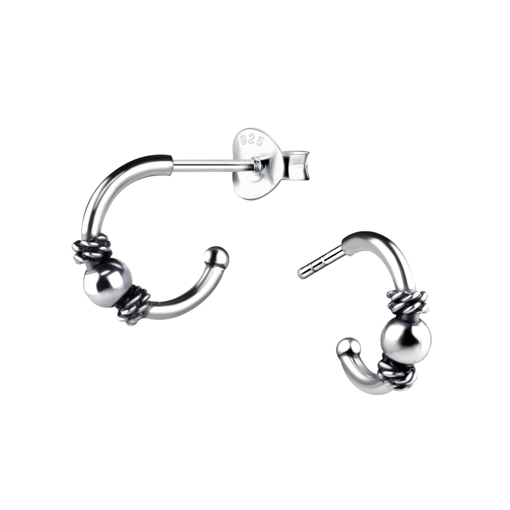 Puces d'oreilles demi-créole en argent