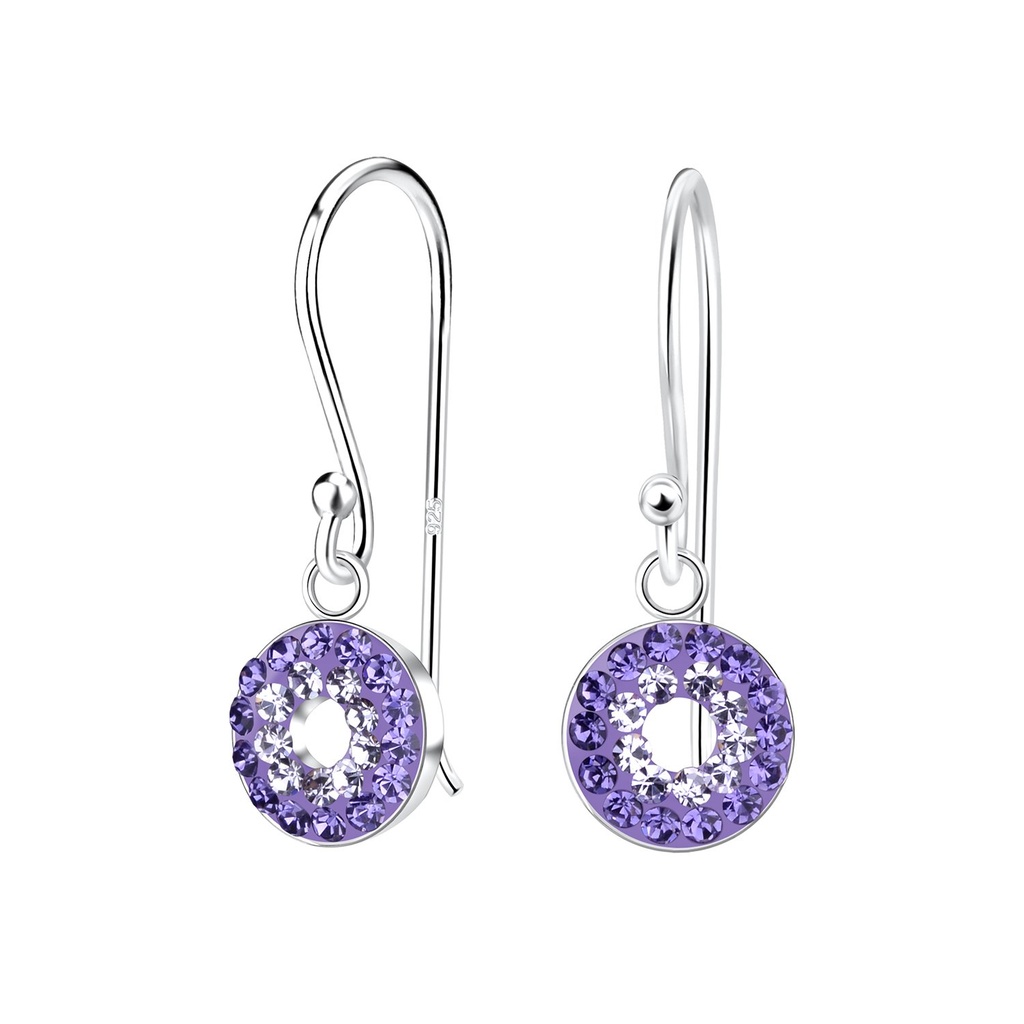 [10012811] Boucles d'oreilles cercle en argent cristal