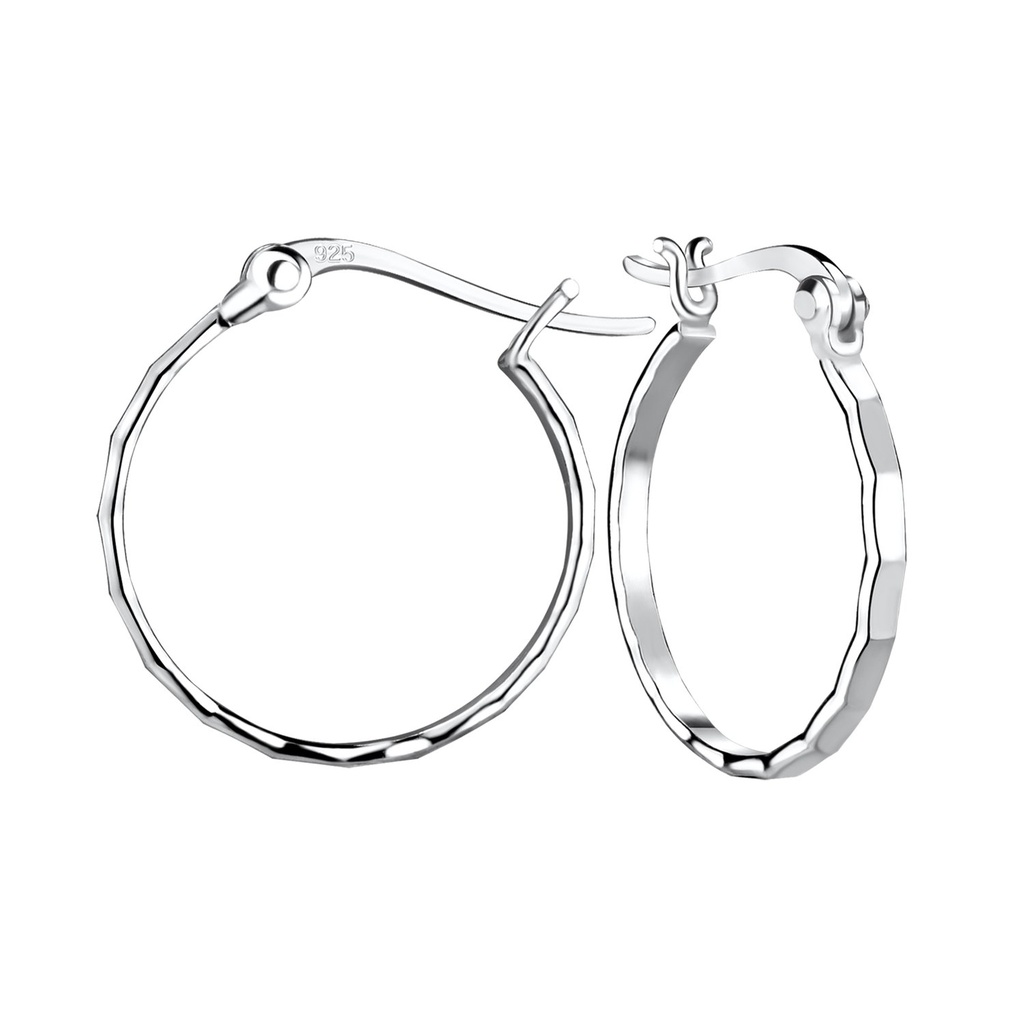 18mm Silver French Hoop Earrings