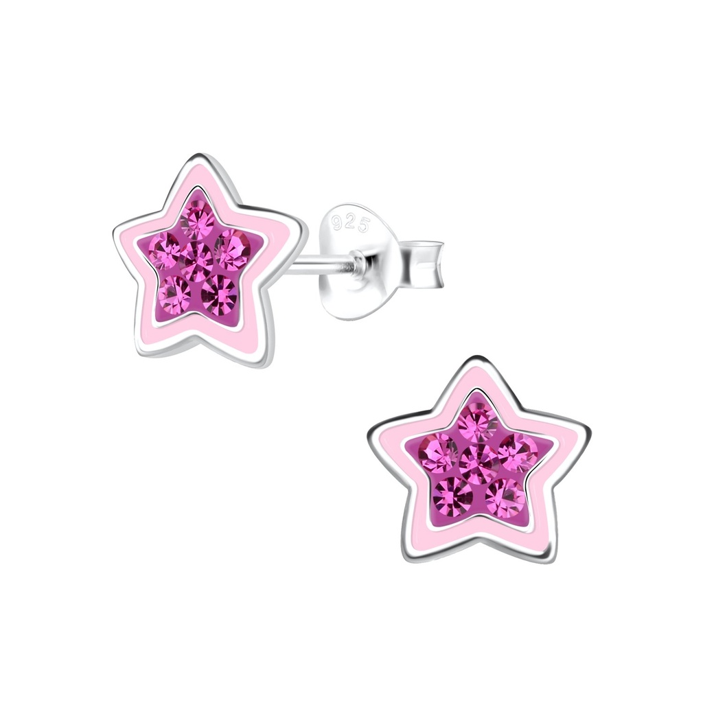 Puces d'oreilles étoile en argent