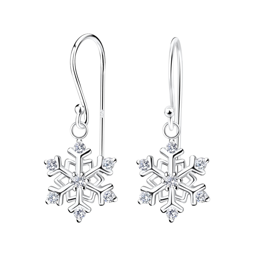 [10022876] Silver Snowflake Earrings