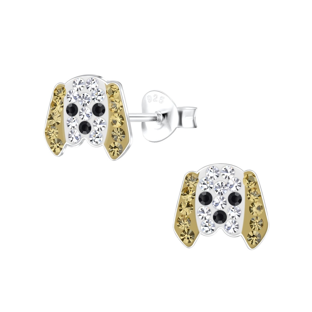 Silver Dog Stud Earrings