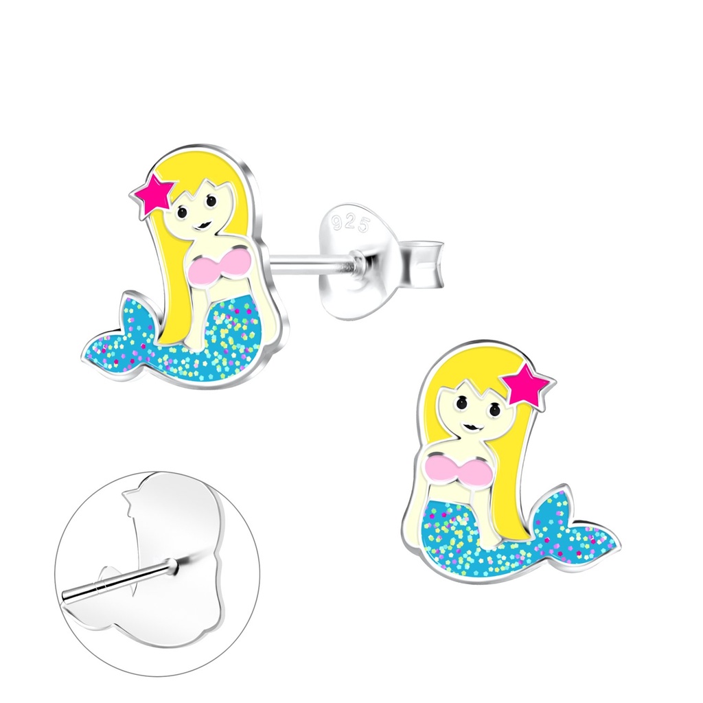 [10023281] Puces d'oreilles sirène en argent