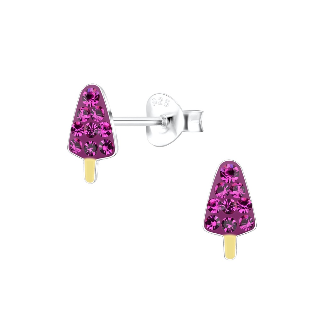 Puces d'oreilles glace en argent