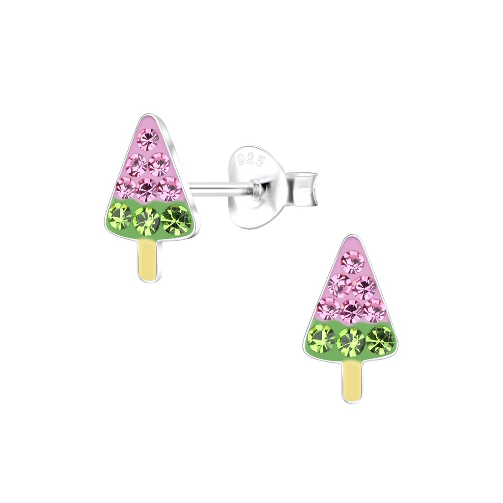 Puces d'oreilles glace en argent