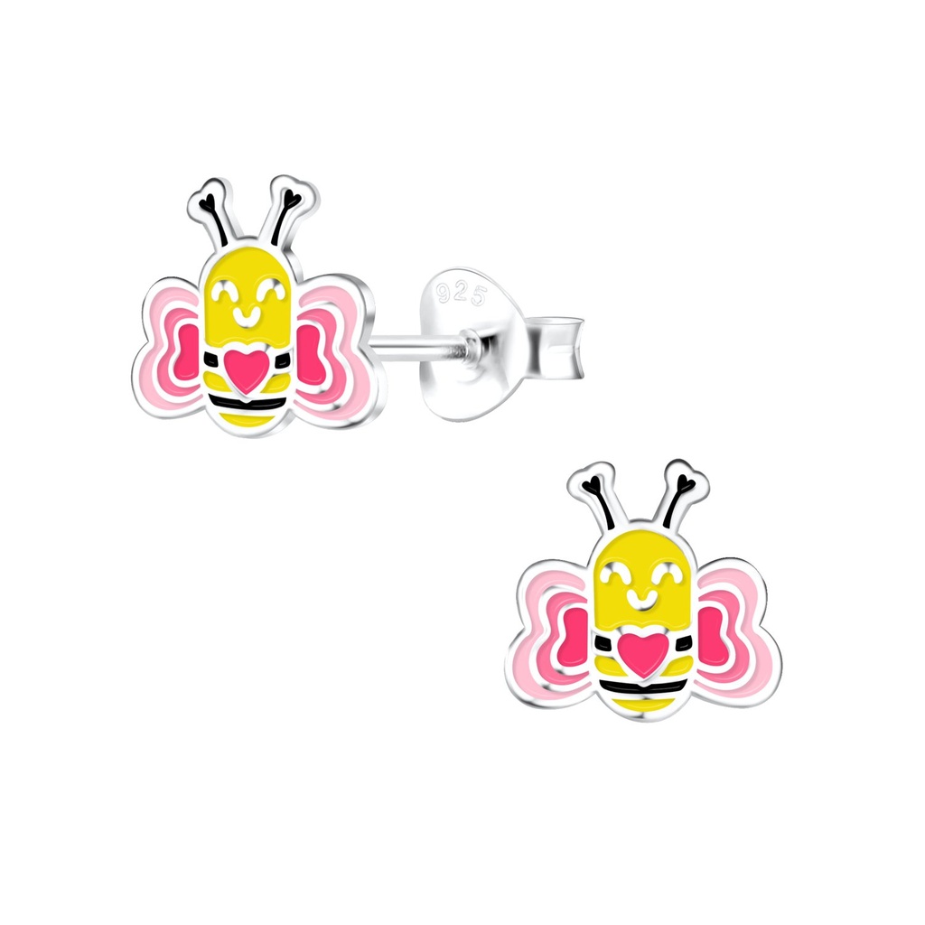 Puces d'oreilles abeille en argent