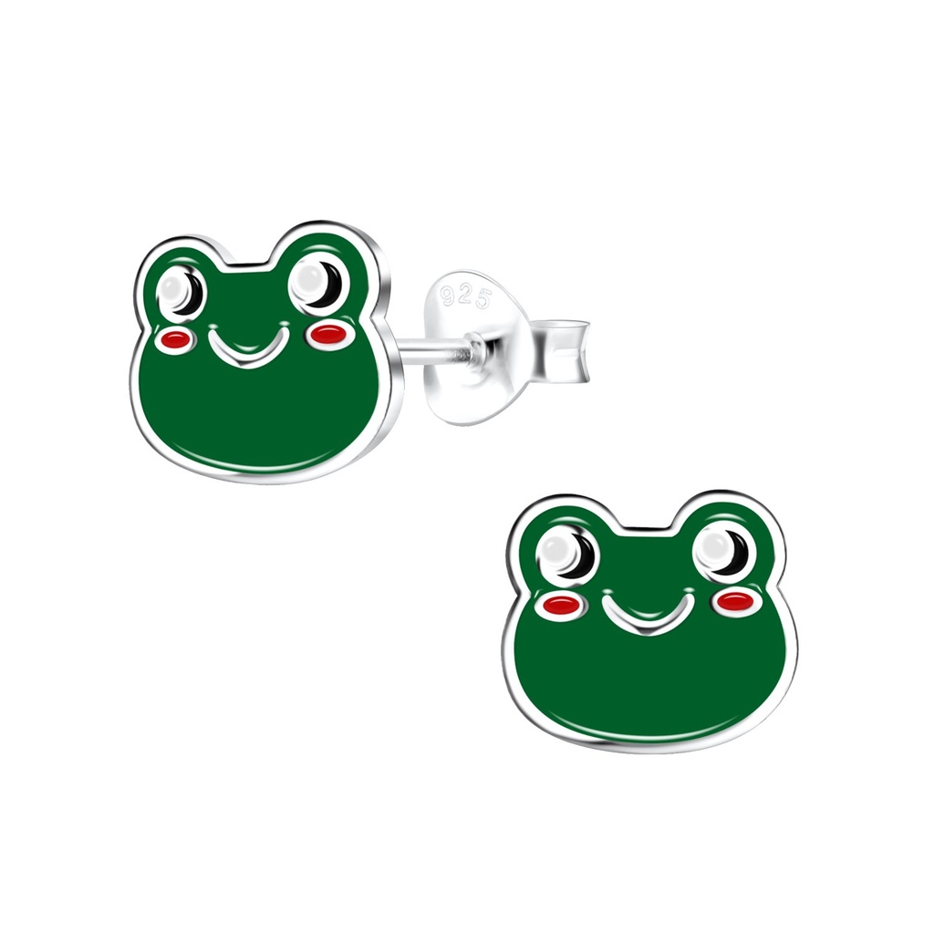 Puces d'oreilles grenouille en argent