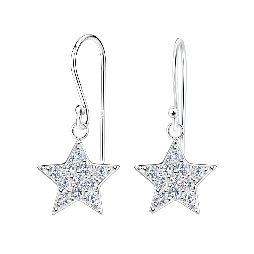 [10023088] Boucles d'oreilles étoile en argent