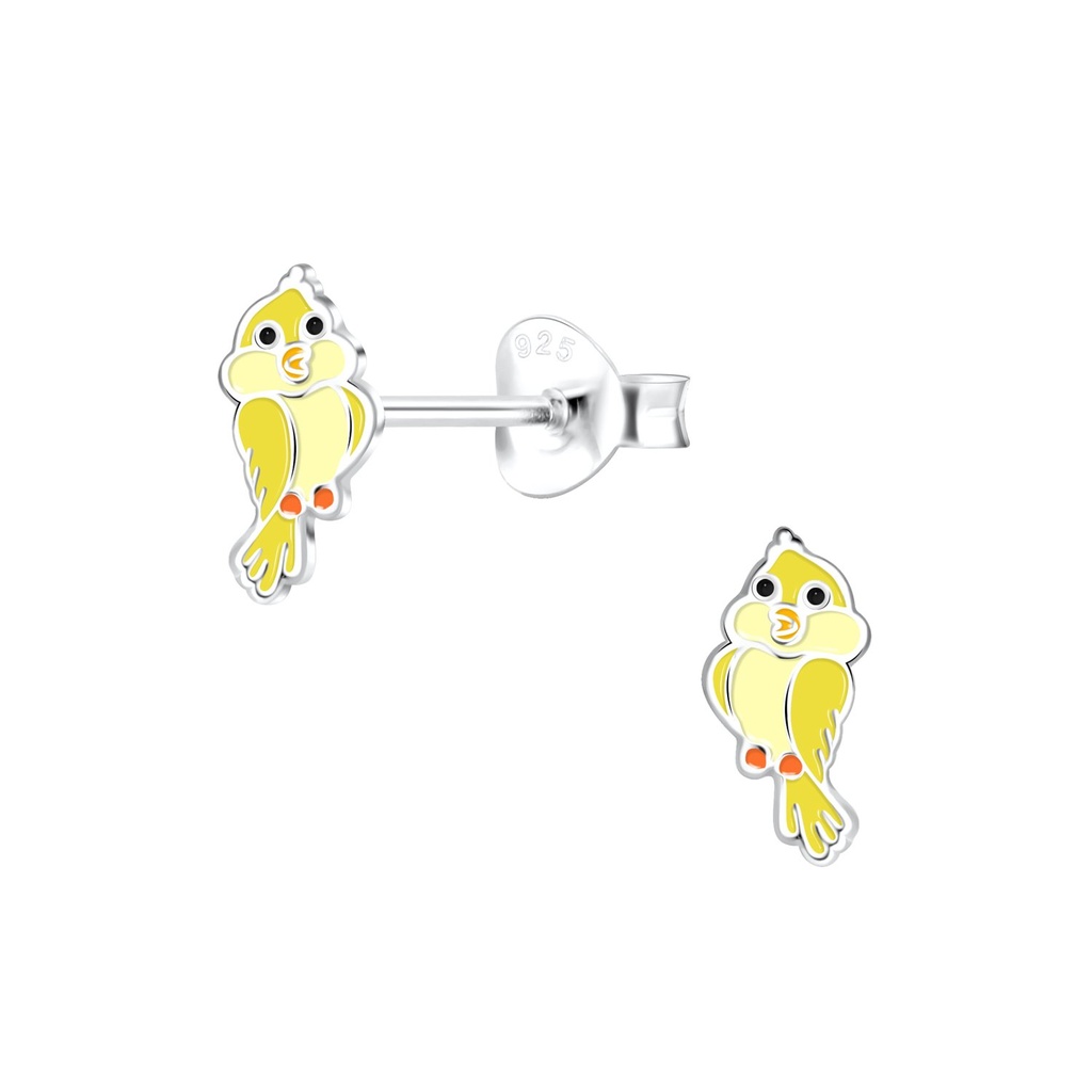 Puces d'oreilles perroquet en argent