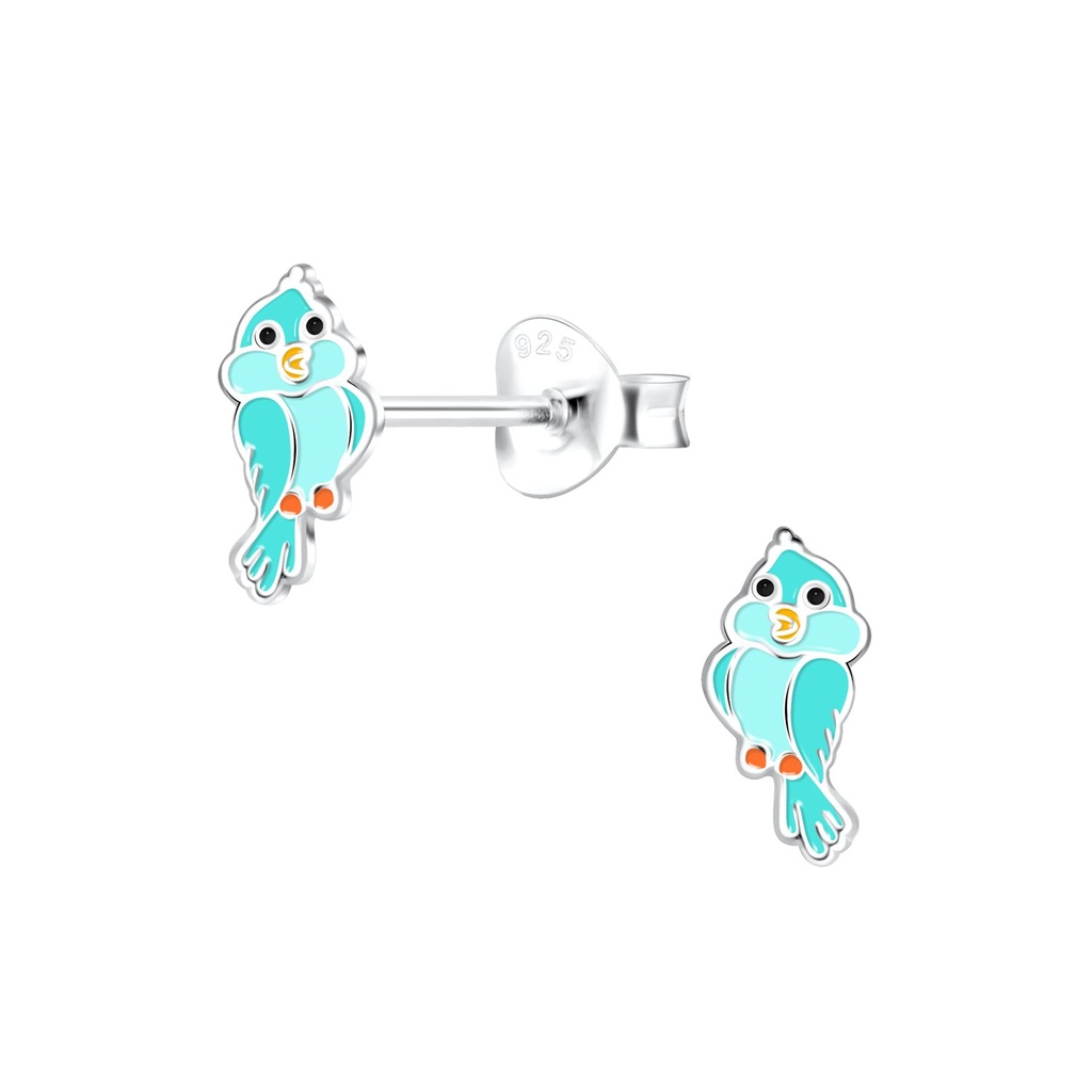 Puces d'oreilles perroquet en argent