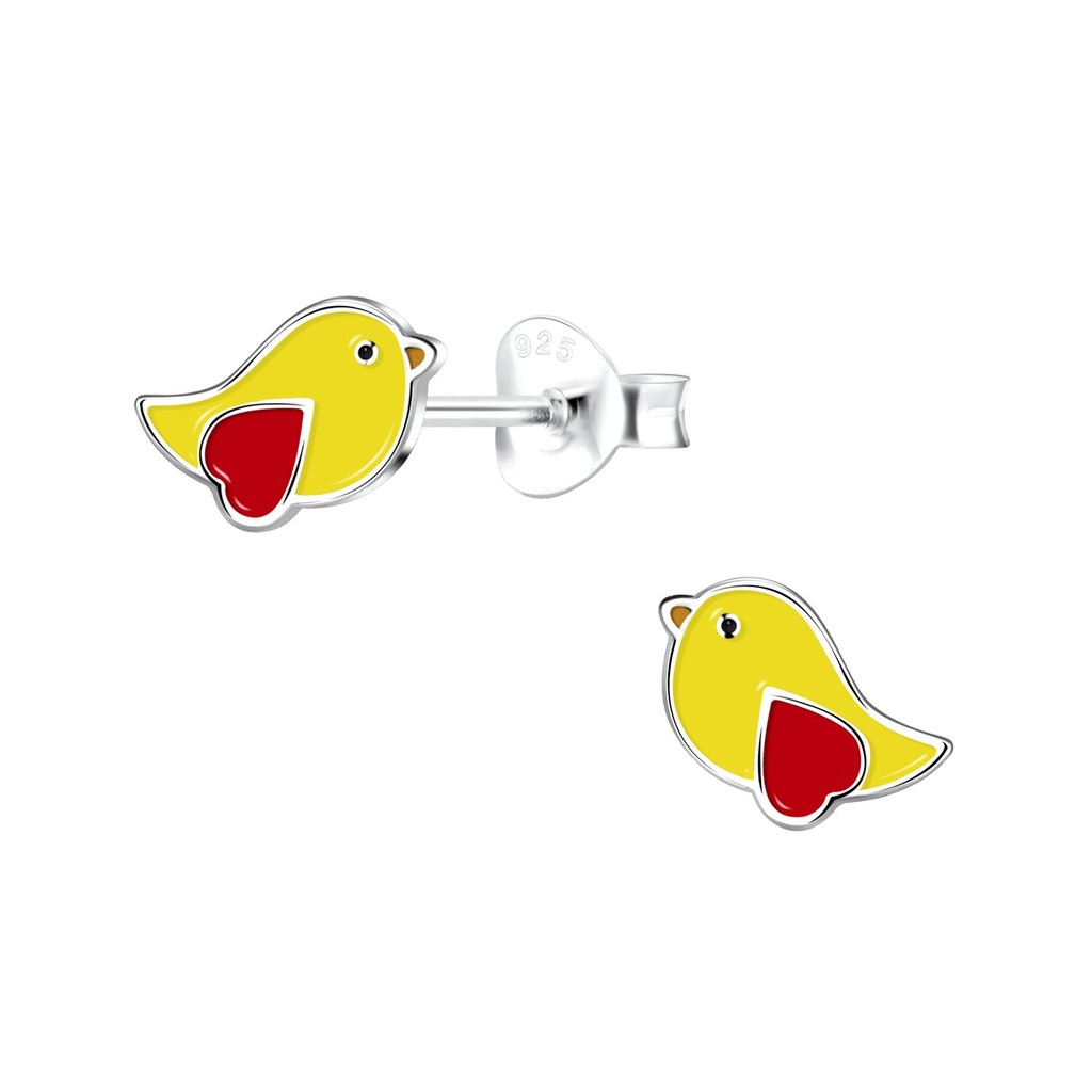 Silver Bird Stud Earrings