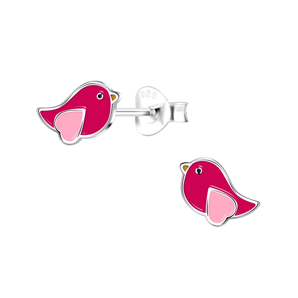 Silver Bird Stud Earrings