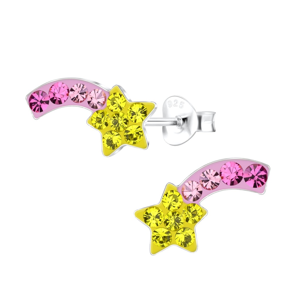 Silver Shooting Star Stud Earrings