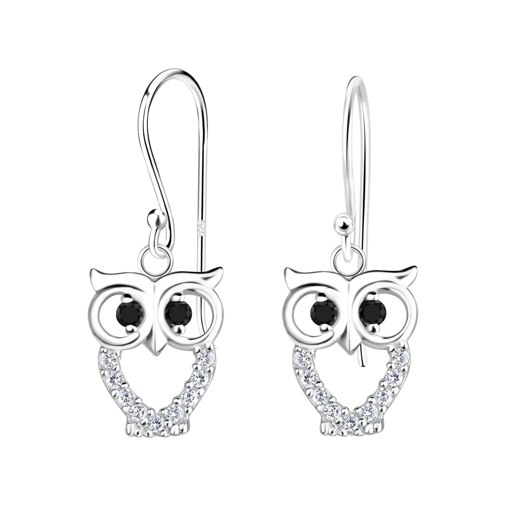Boucles d'oreilles hibou en argent