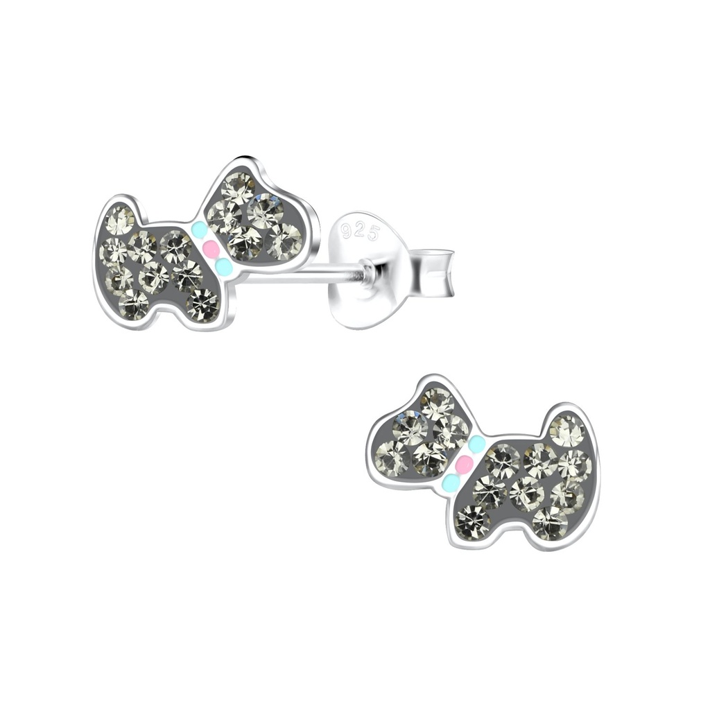 [10021102] Puces d'oreilles chien en argent