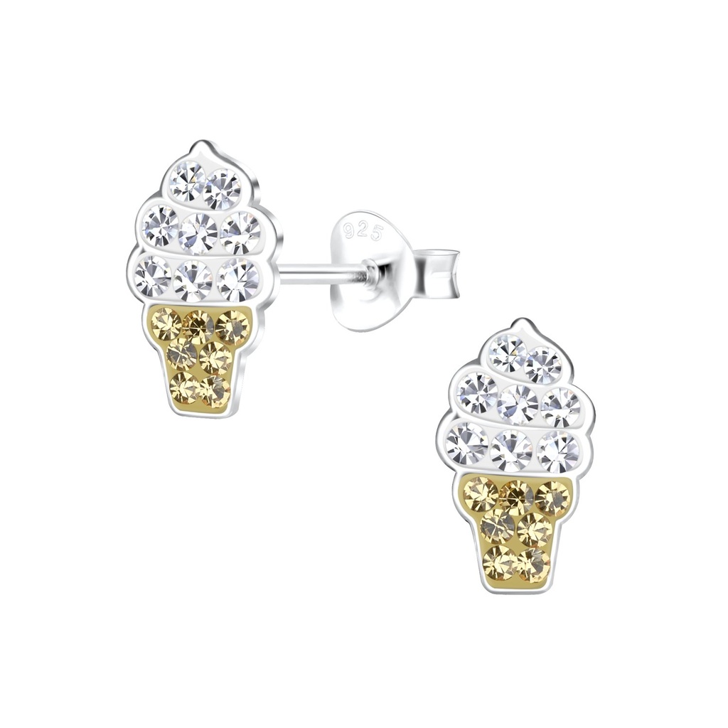 Puces d'oreilles glace en argent