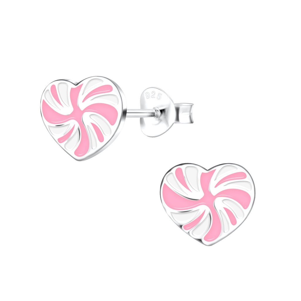 Puces d'oreilles cœur spirale en argent