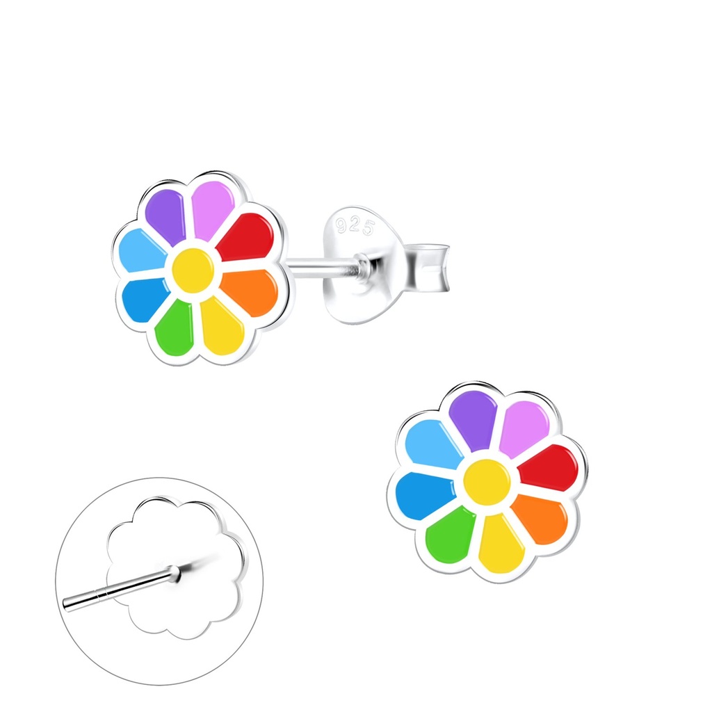 Puces d'oreilles marguerite en argent
