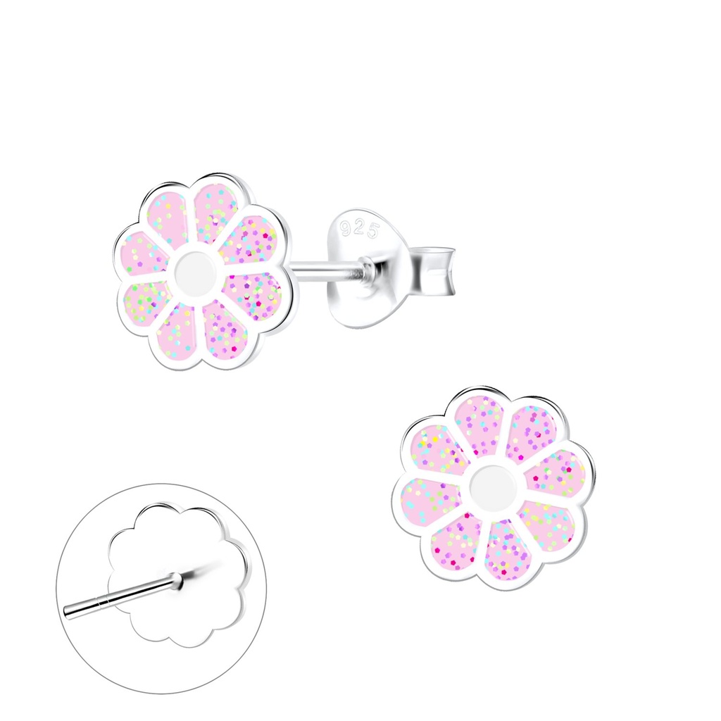 Silver Daisy Stud Earrings