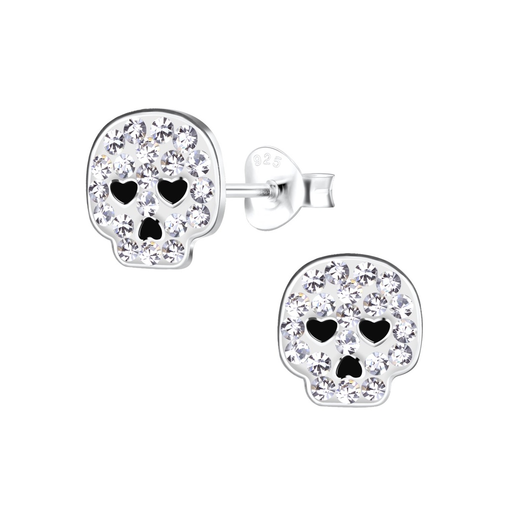 [10015477] Silver Skull Stud Earrings