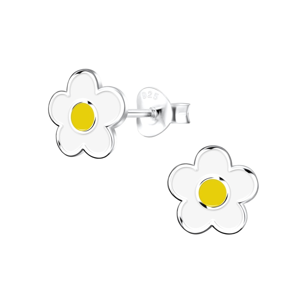 Silver Flower Stud Earrings