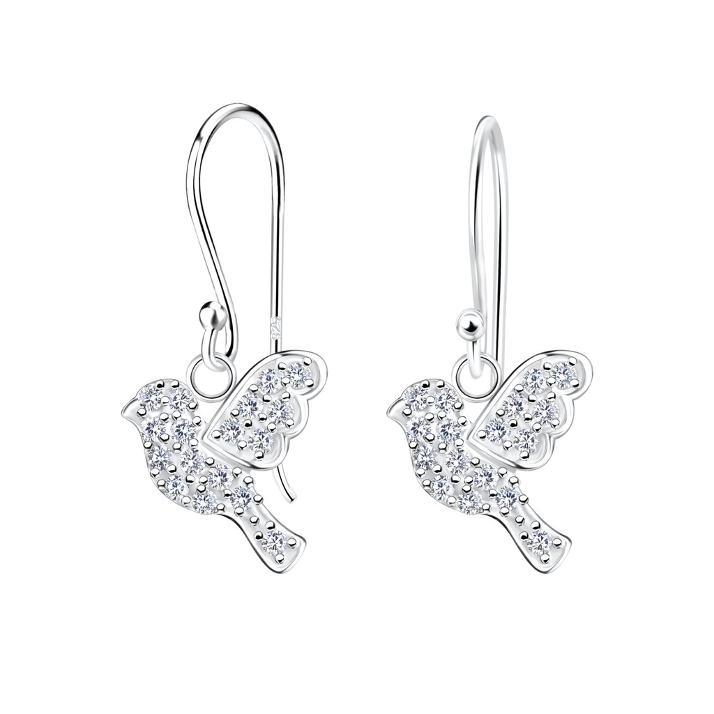 [10022580] Silver Bird Earrings