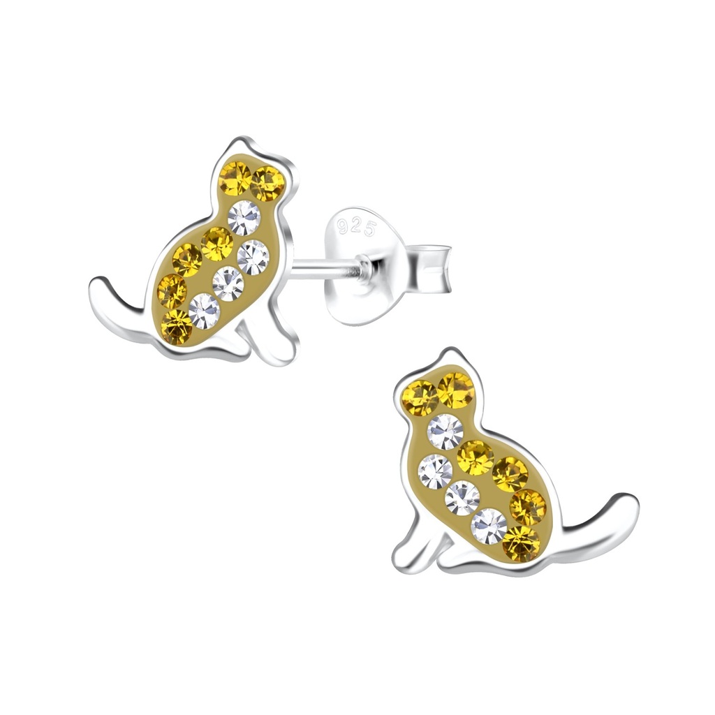Puces d'oreilles chat en argent