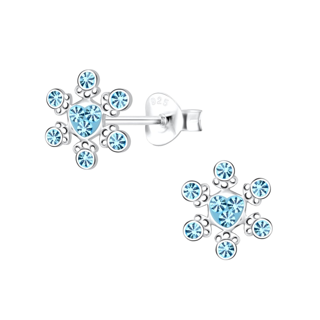 Silver Snowflake Stud Earrings