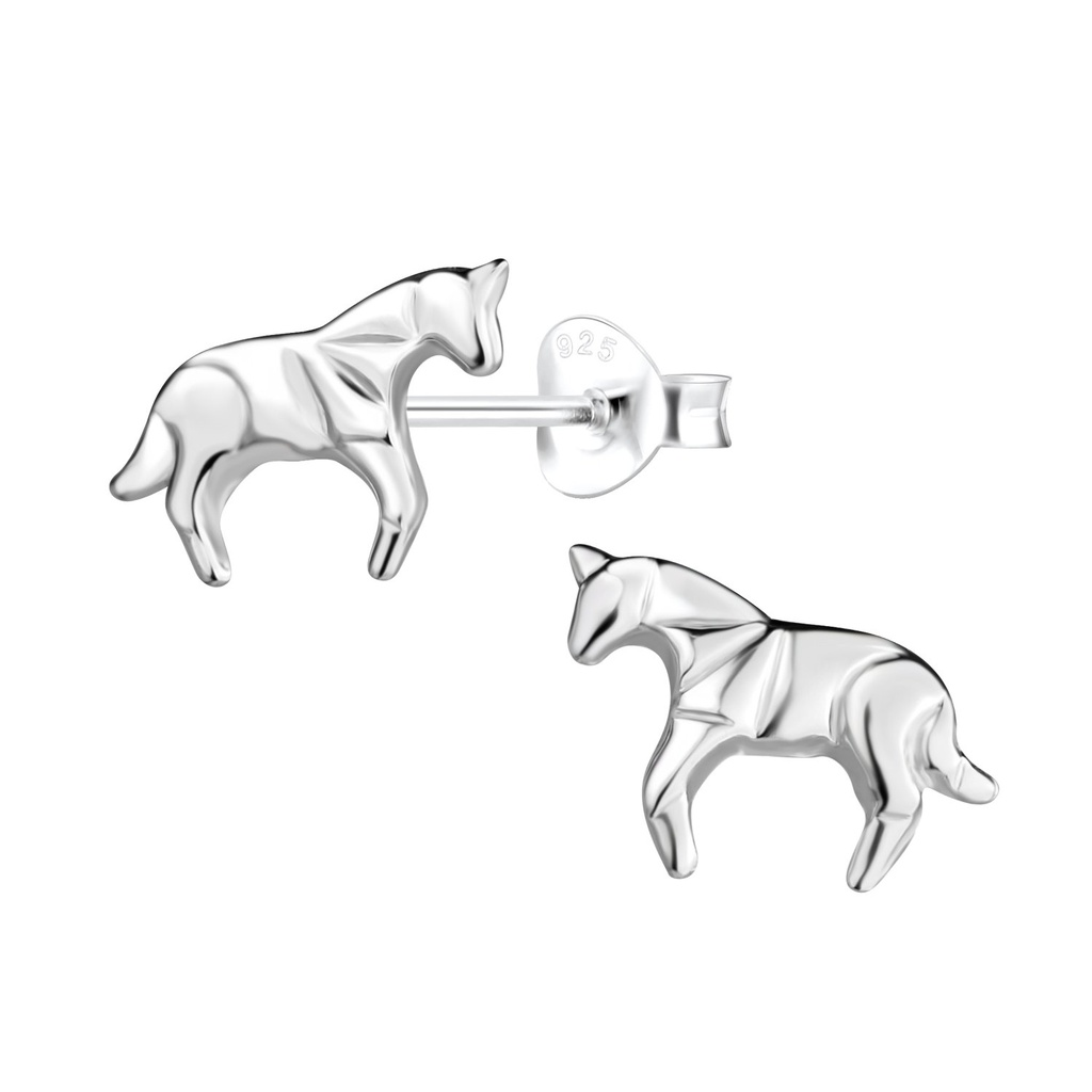 Puces d'oreilles cheval en argent