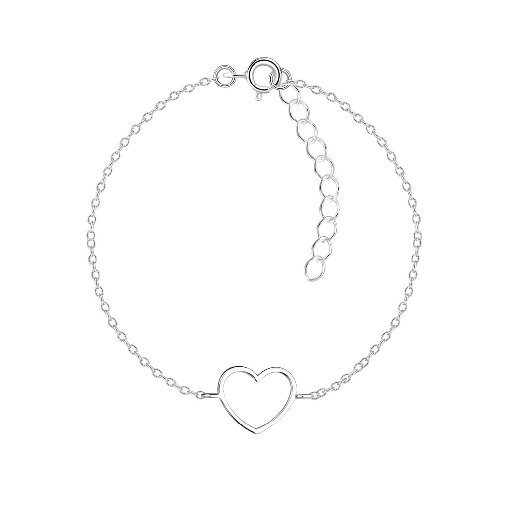 Bracelet cœur en argent